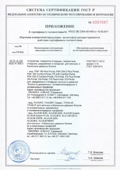 2017.06.19 Лесной - Приложение к сертификату Устройства поворотные, откидные, Siegenia-Aubi KG. ГОСТ 30777-2012