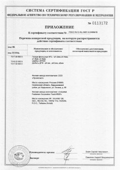 2019.11.16 Лесной - Приложение к сертификату Изделия крепежные из металла, торговая марка Tech-KREP. Серийный выпуск